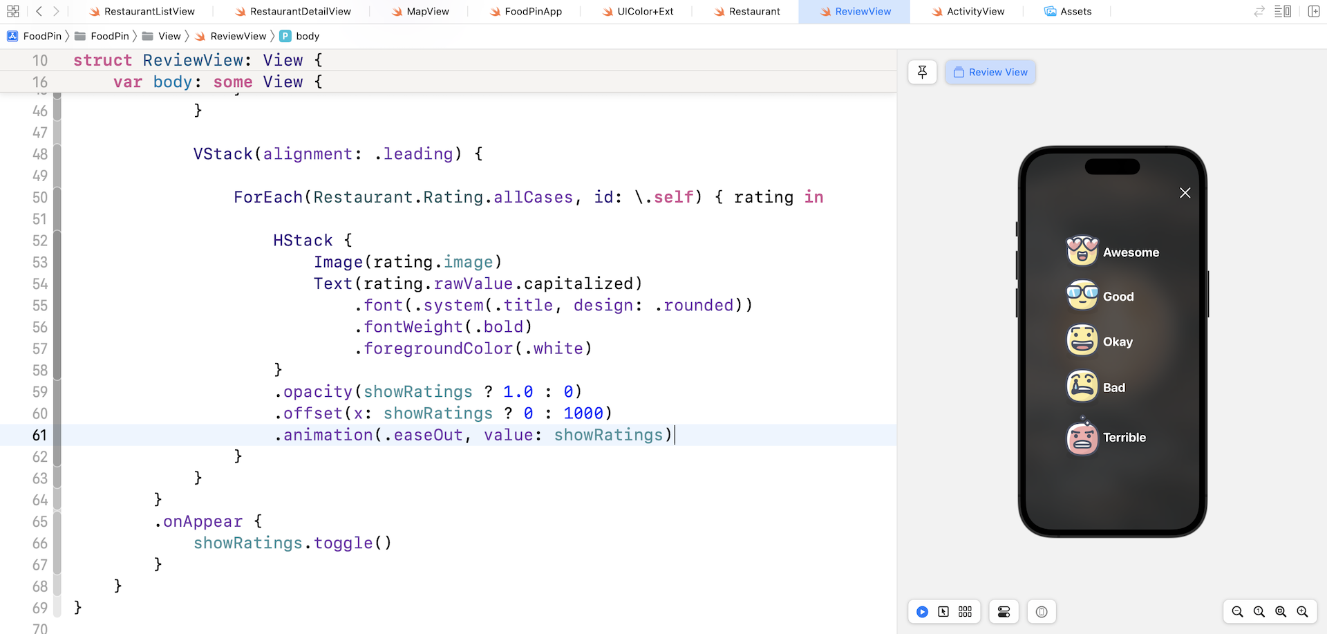 Figure 15-11. The slide-in animation
