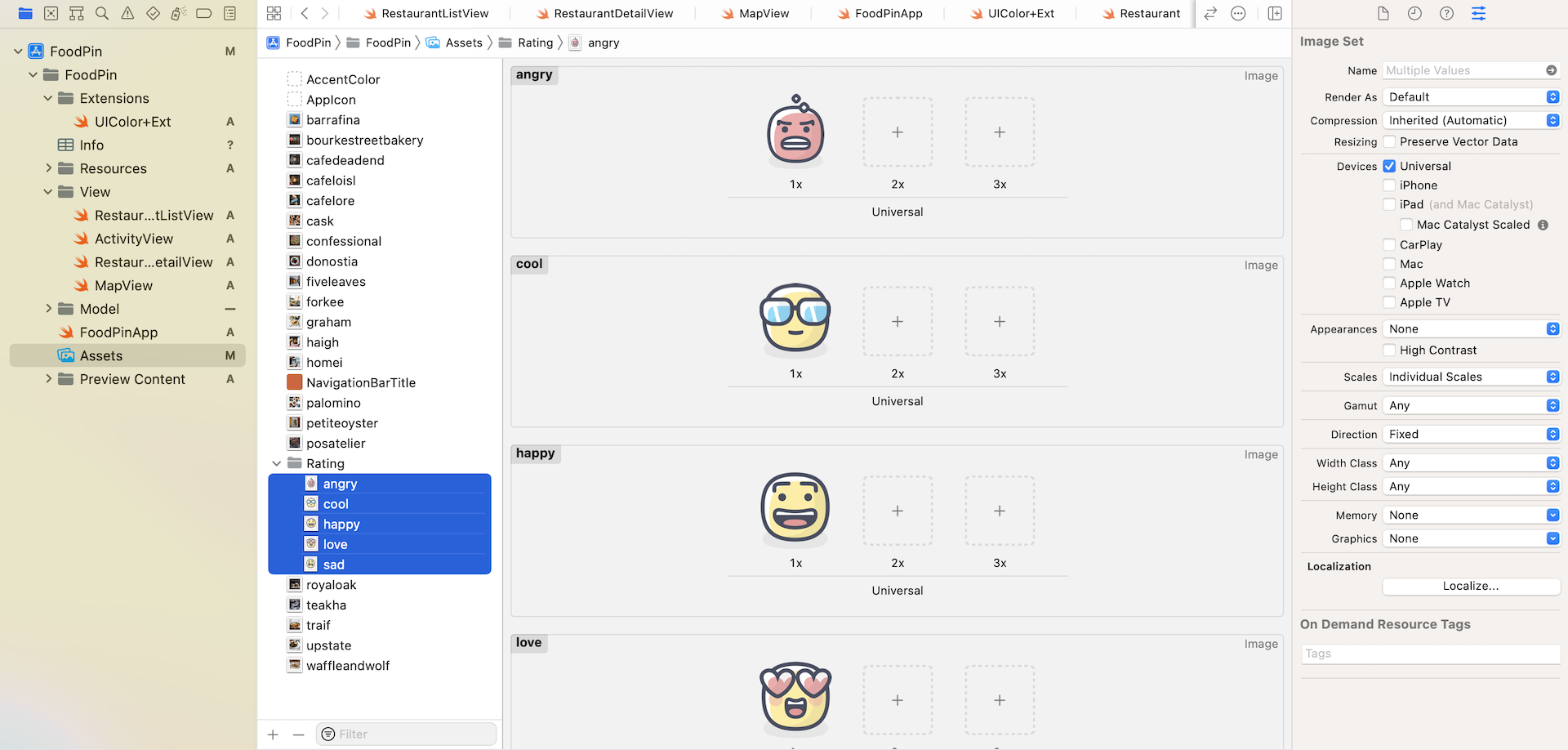 Figure 15-3. Adding the images to the asset catalog