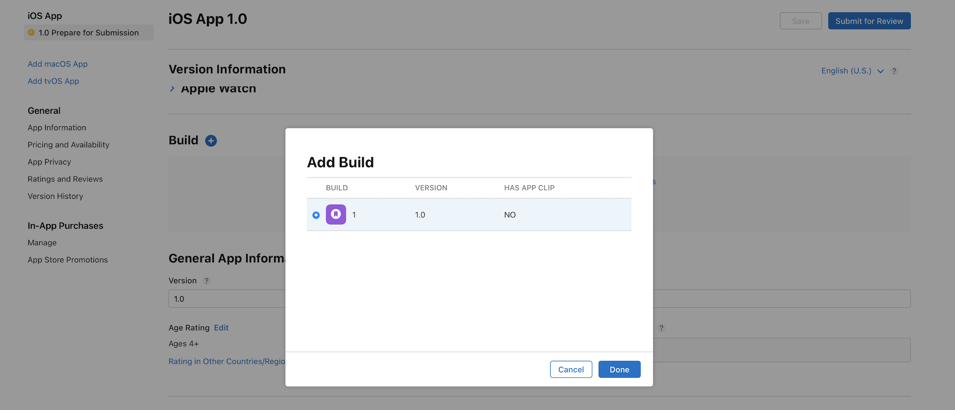 Figure 27-2. Pick a build for submission