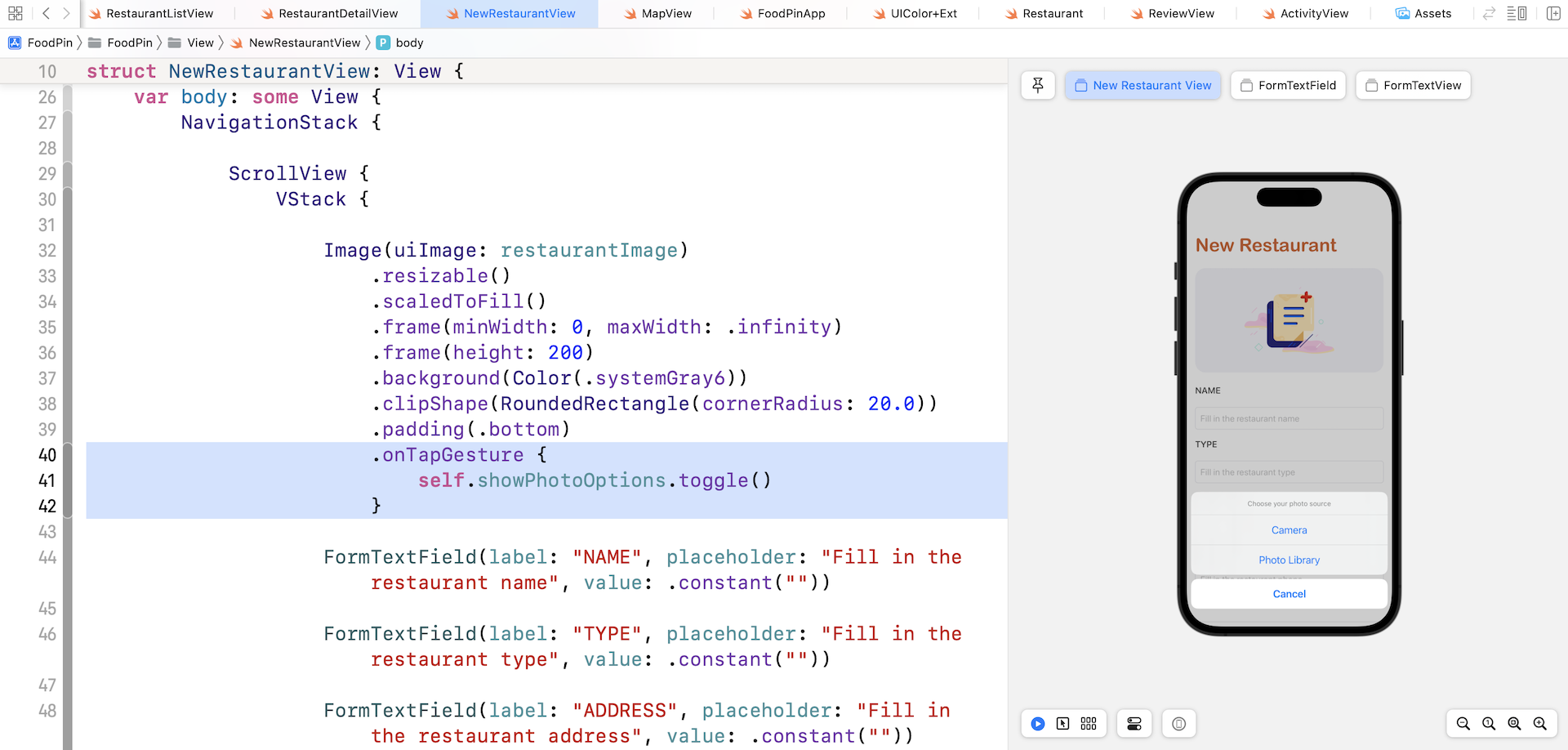 Figure 17-9. Display the action sheet