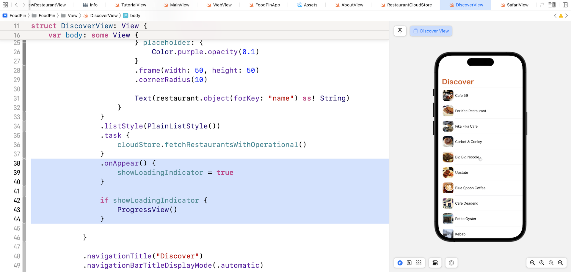 Figure 23-19. The loading indicator keeps spinning even after all records are displayed