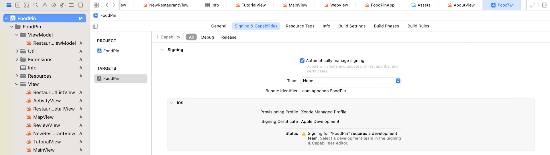 Figure 23-4. Sign in with your development account