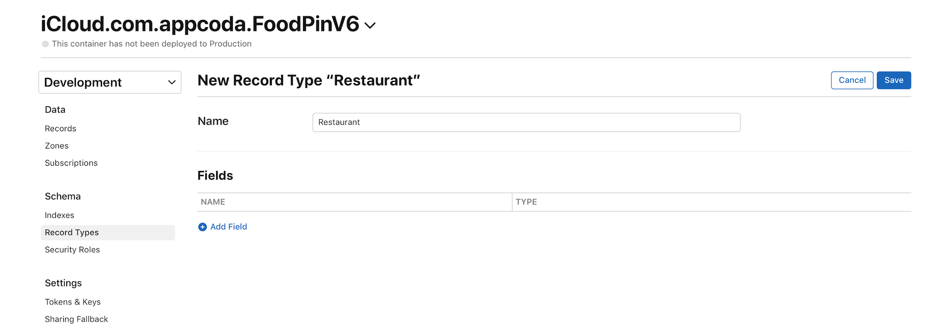 Figure 23-9. Adding a new record type