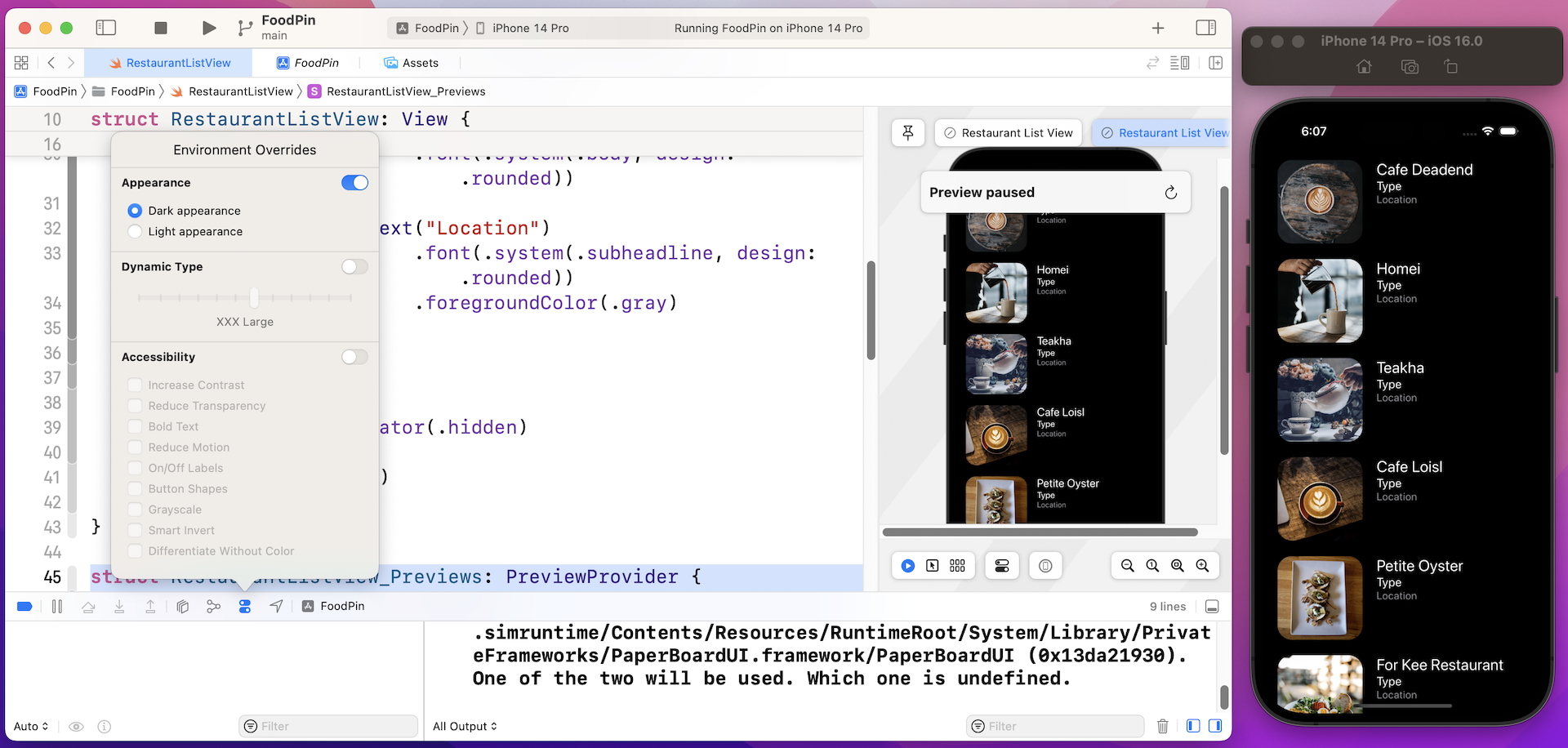 Figure 7-15. Switching to dark mode when using