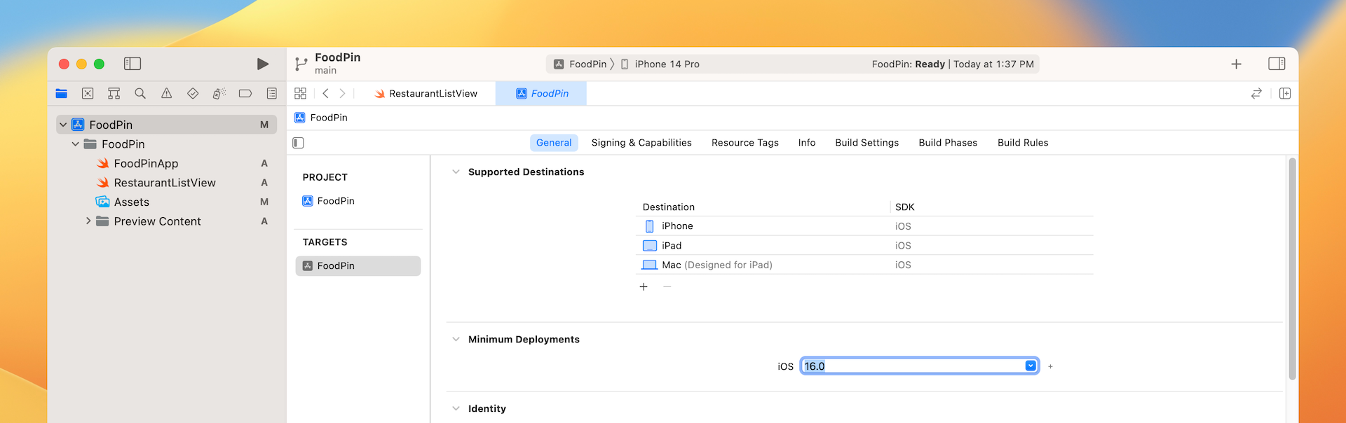 Figure 7-5. Revealing the deployment target