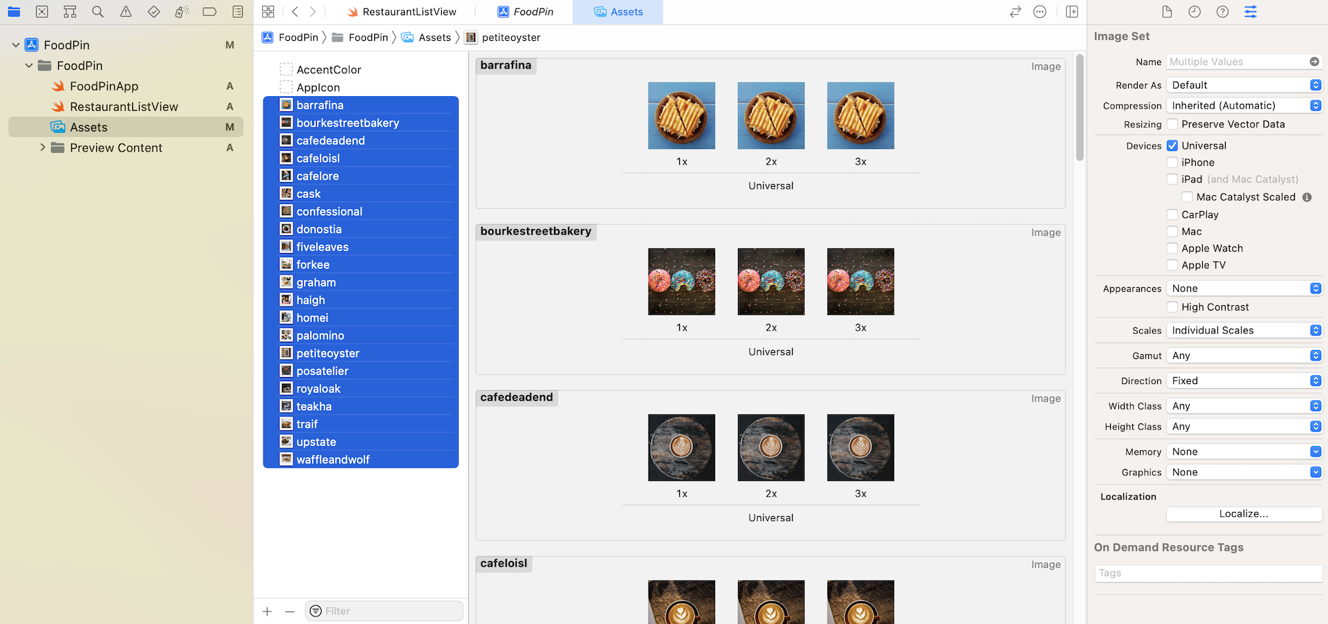 Figure 7-6. Adding images to the asset catalog