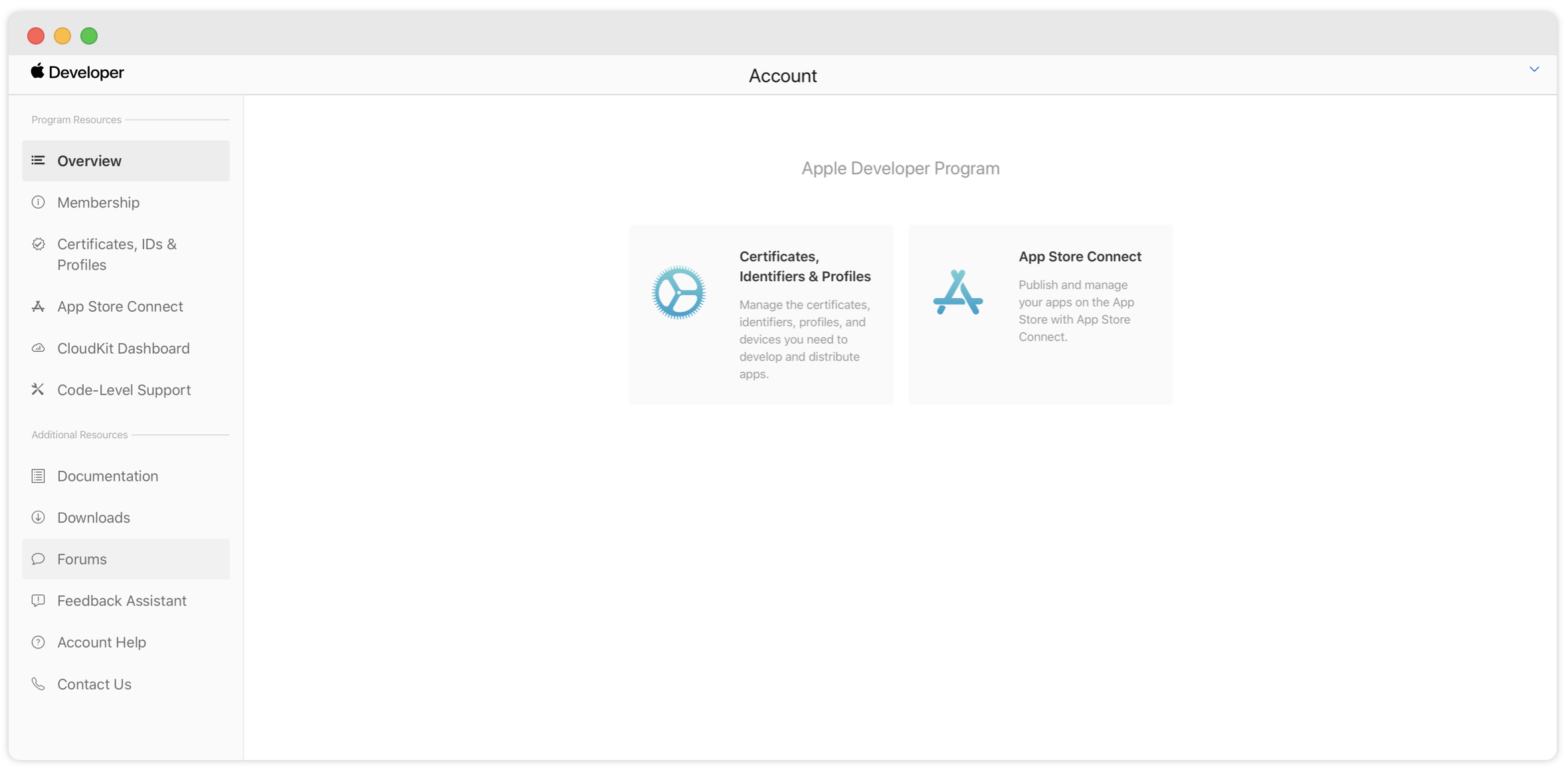 Figure 25-4. Member Center for iOS Developer