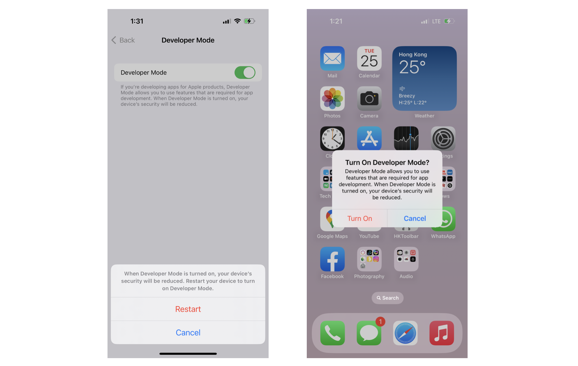 Figure 25-7. Enabling Developer Mode