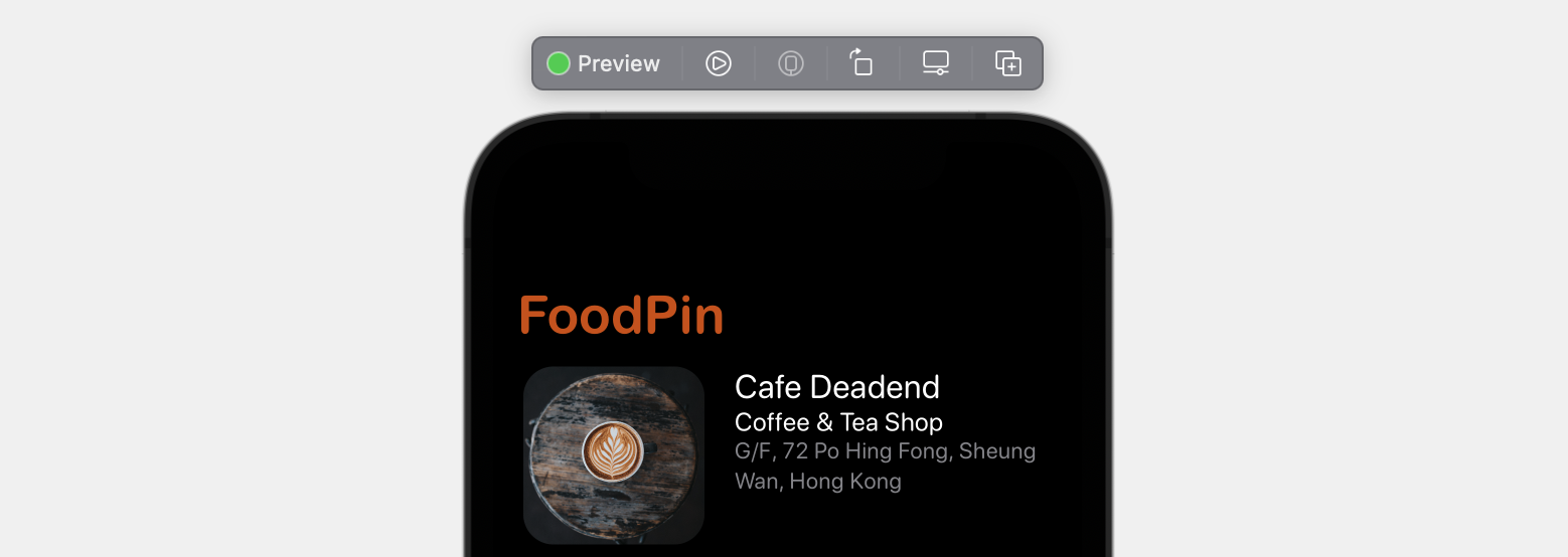 Figure 13-4. Navigation bar title in dark mode