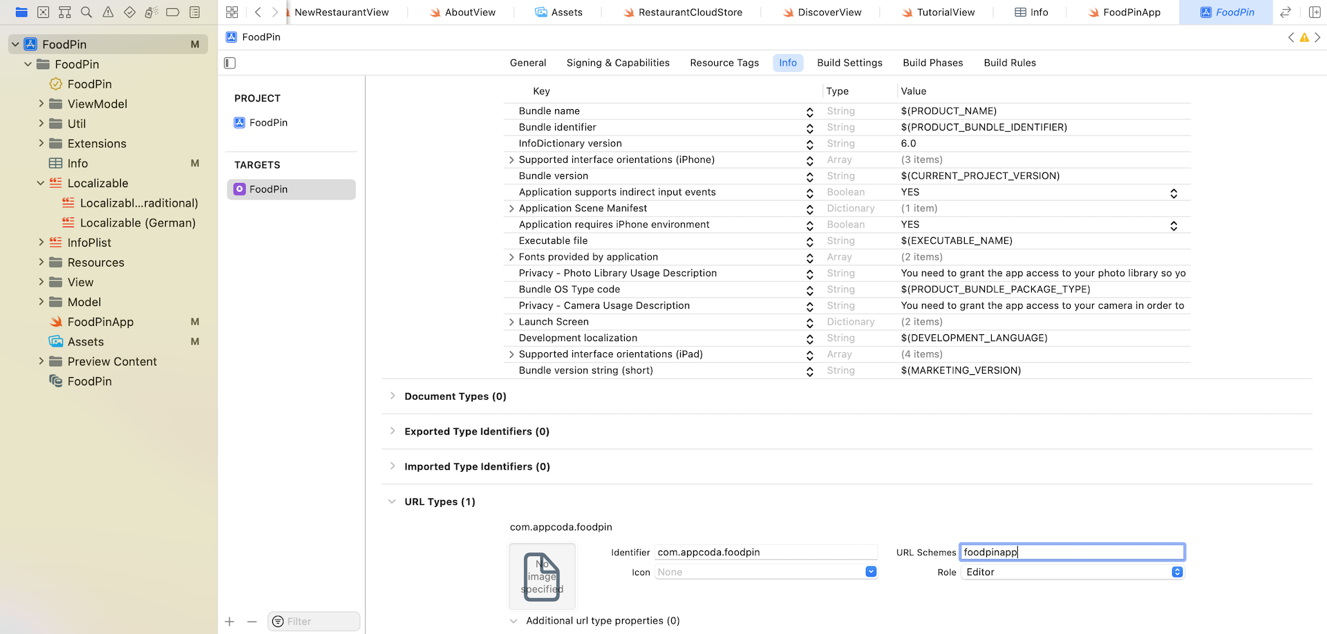 Figure 28-5. Adding a new URL type