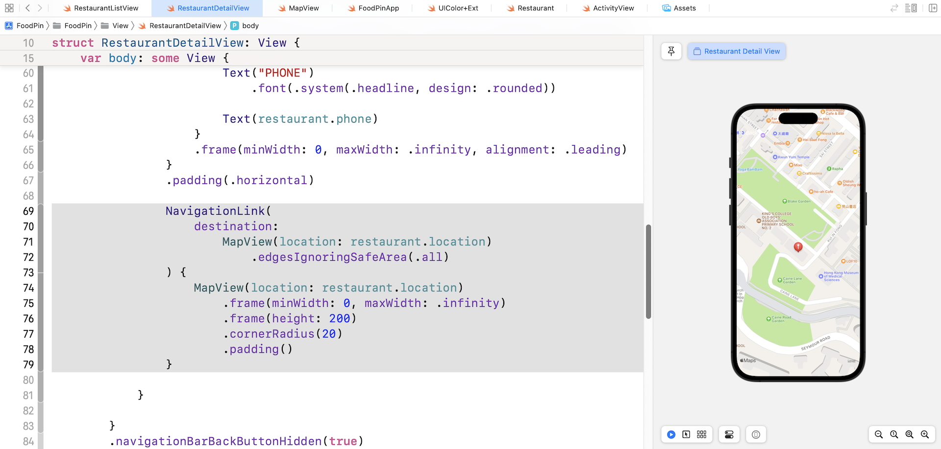 Figure 14-6. Displaying a full screen map