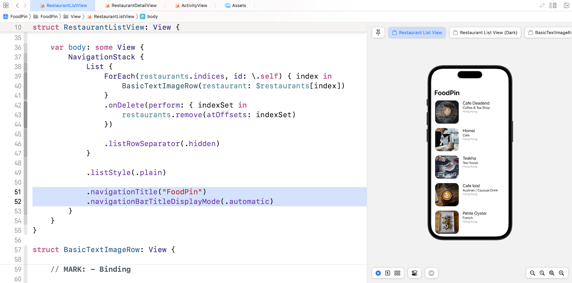 Figure 11-2. The navigation view with a large title
