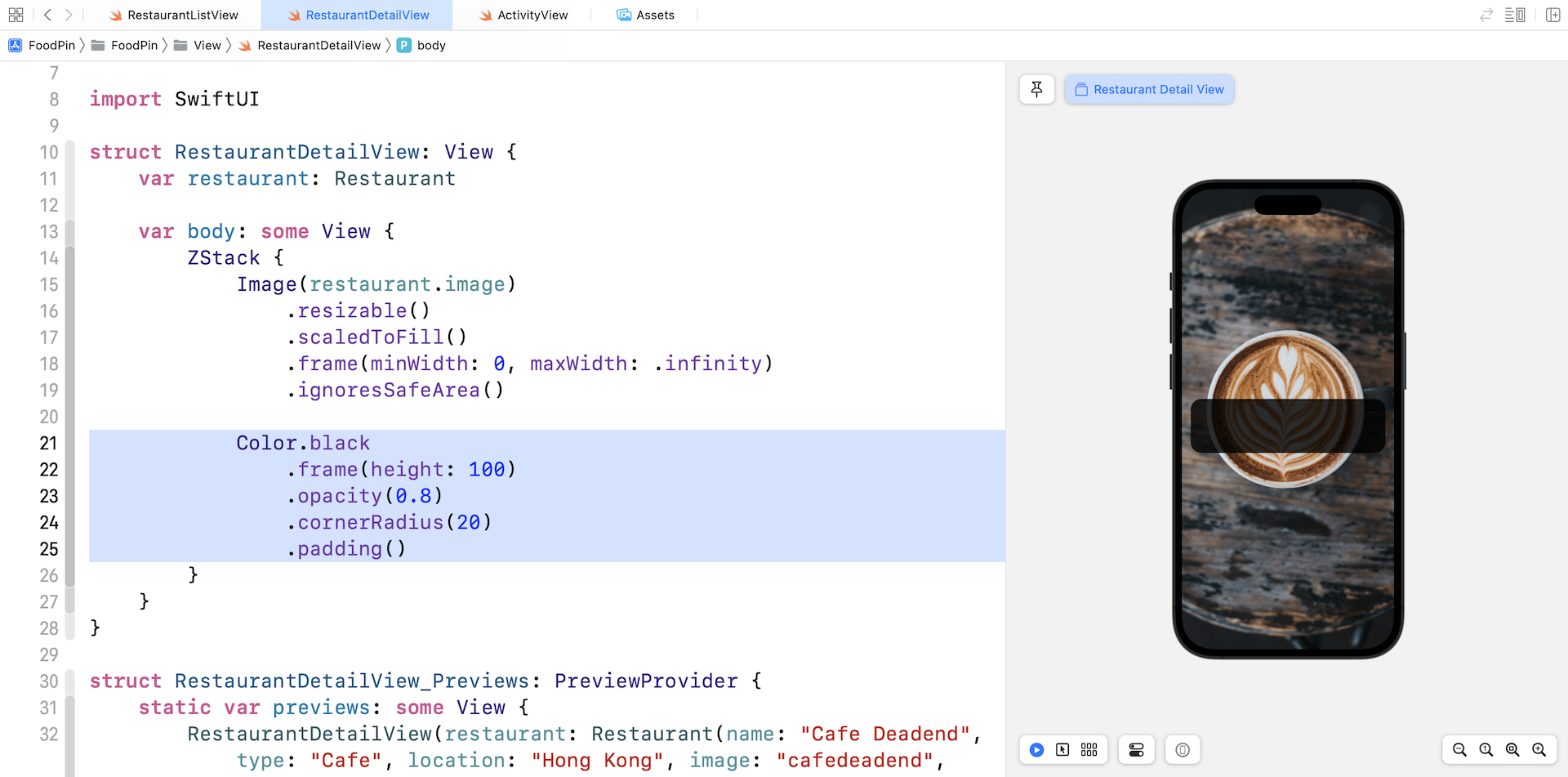 Figure 11-6. Overlay a rounded rectangle on the background image