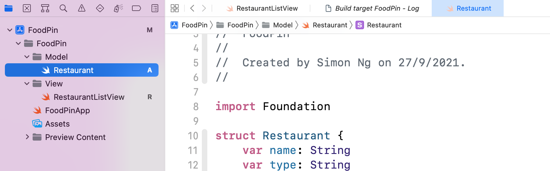 Figure 9-7. Organizing project files into groups