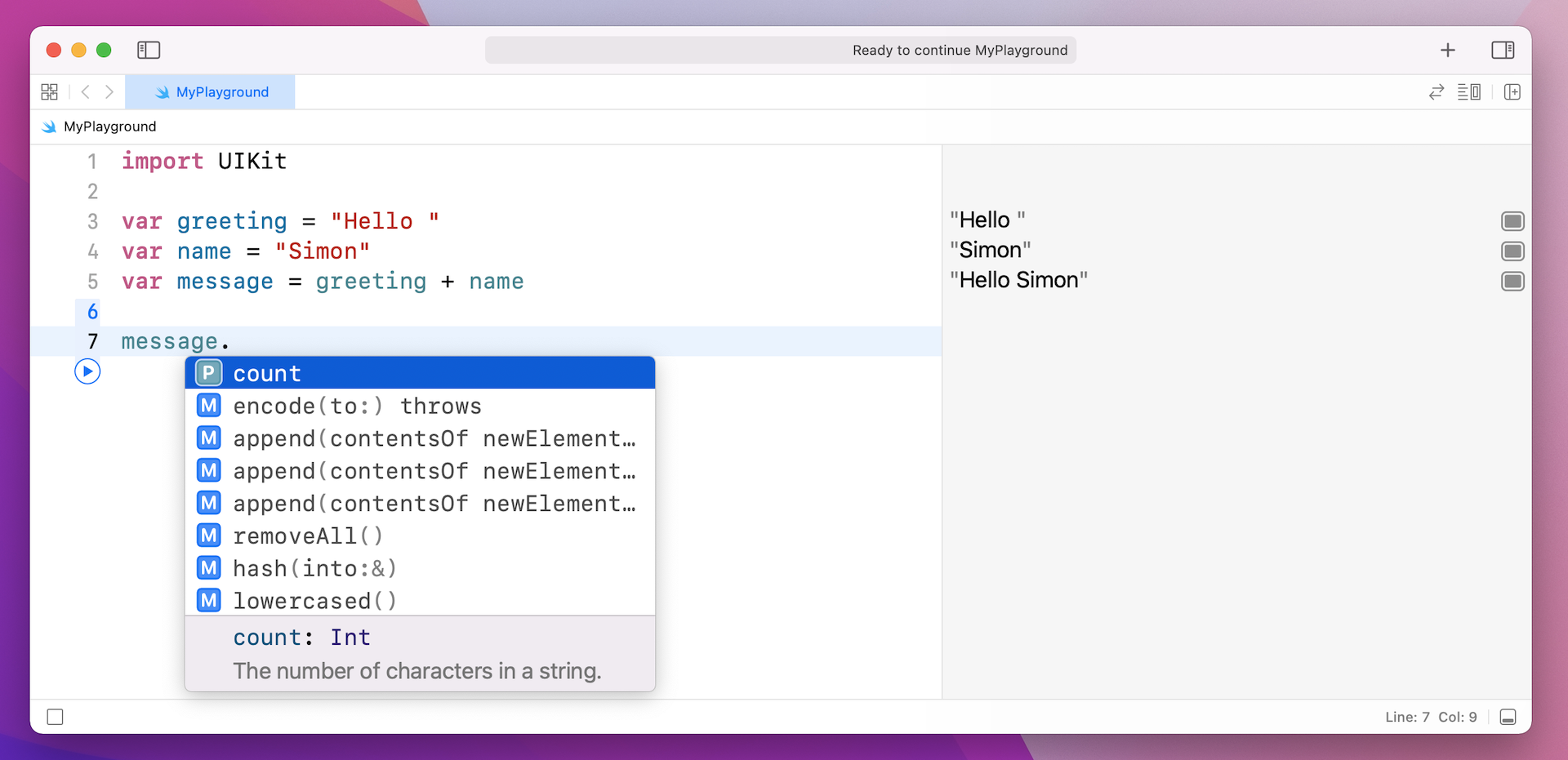 Figure 2-10. A list of methods