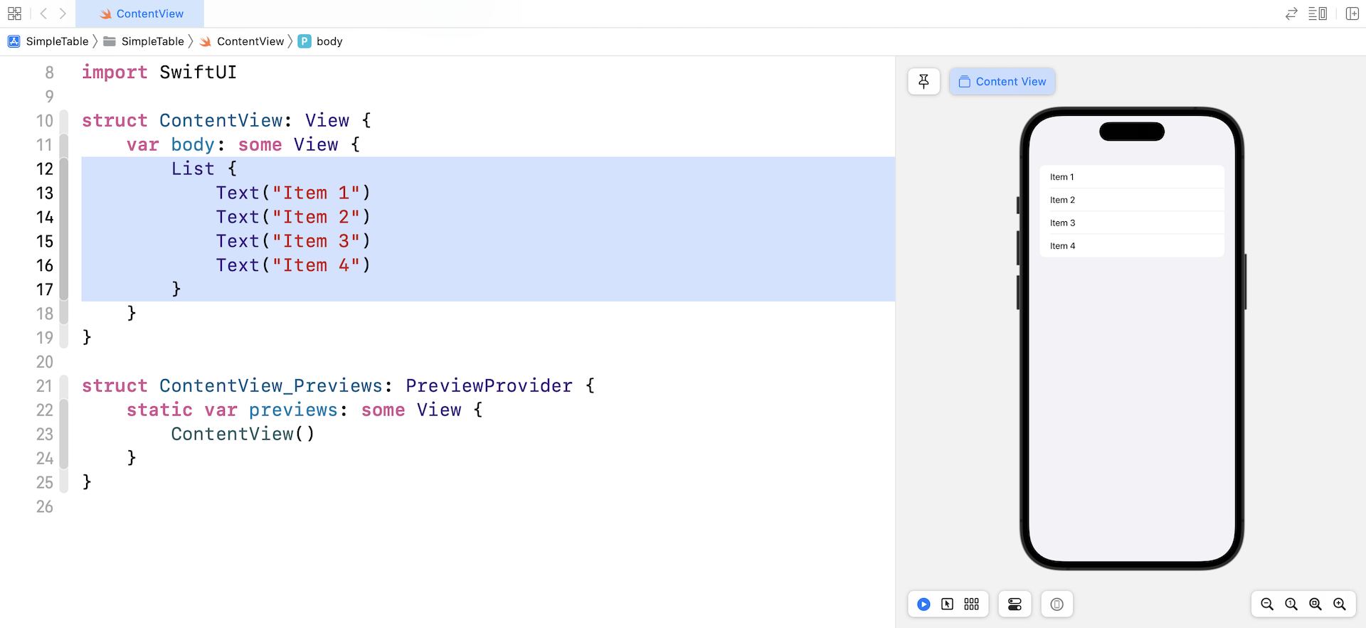 Figure 6-3. Building a simple list