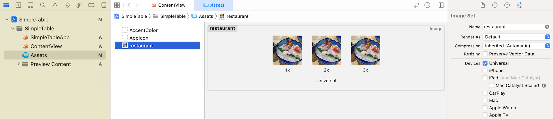 Figure 6-7. Adding images to the asset catalog