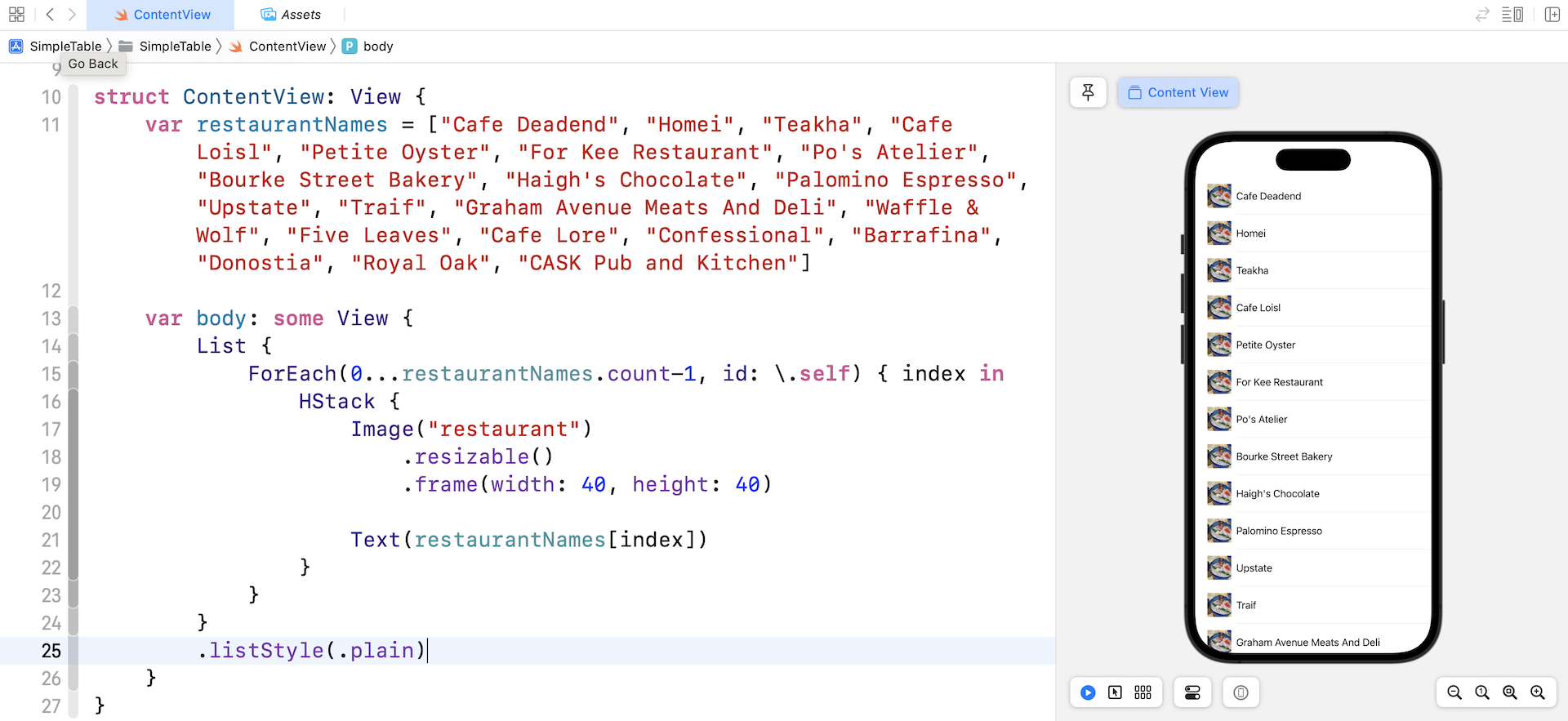 Figure 6-9. Setting the list style to plain