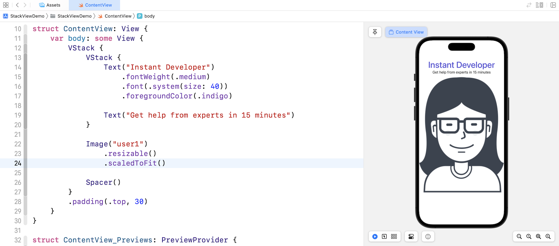 Figure 4-13. Using scaledToFit