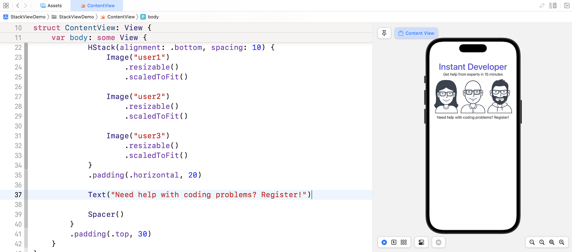 Figure 4-16. Adding a label under the images
