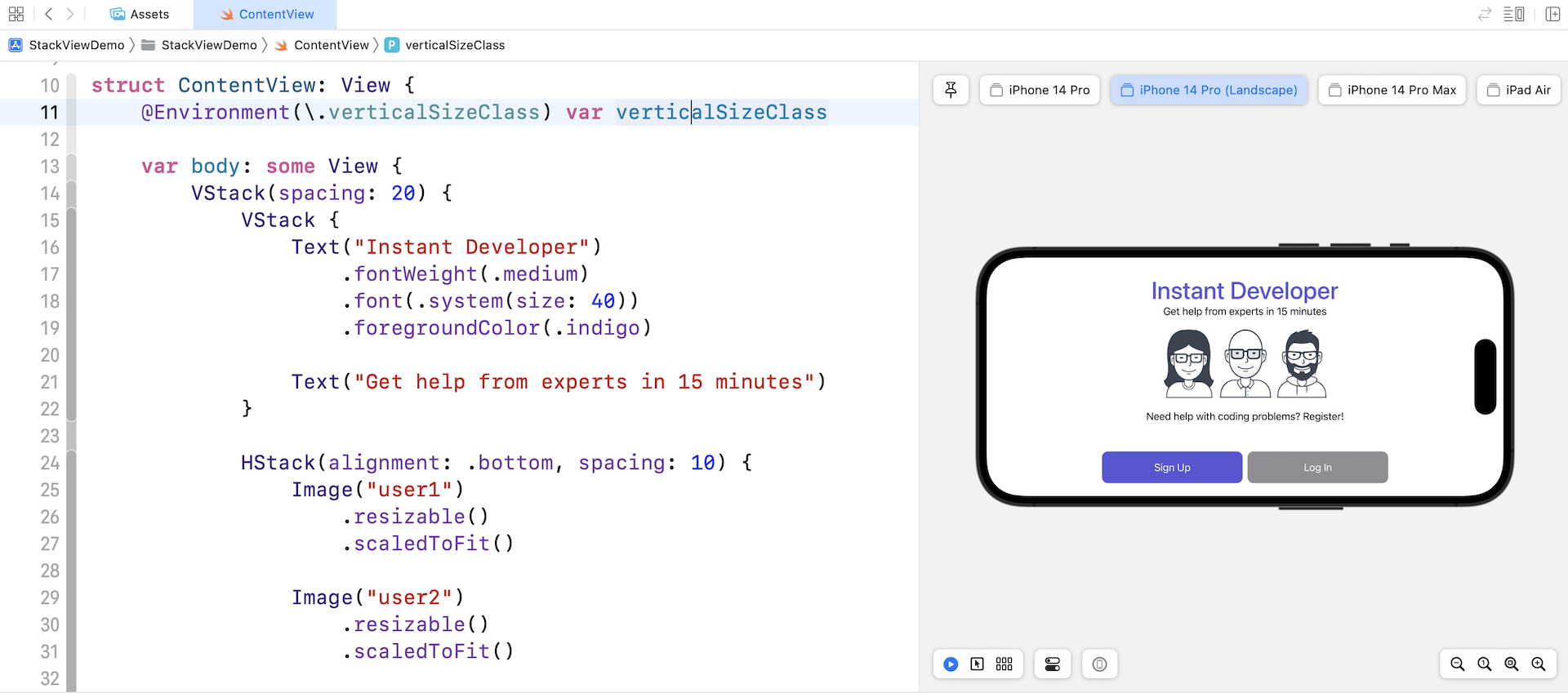 Figure 4-25. The buttons are aligned horizontally when iPhone is in landscape orientation
