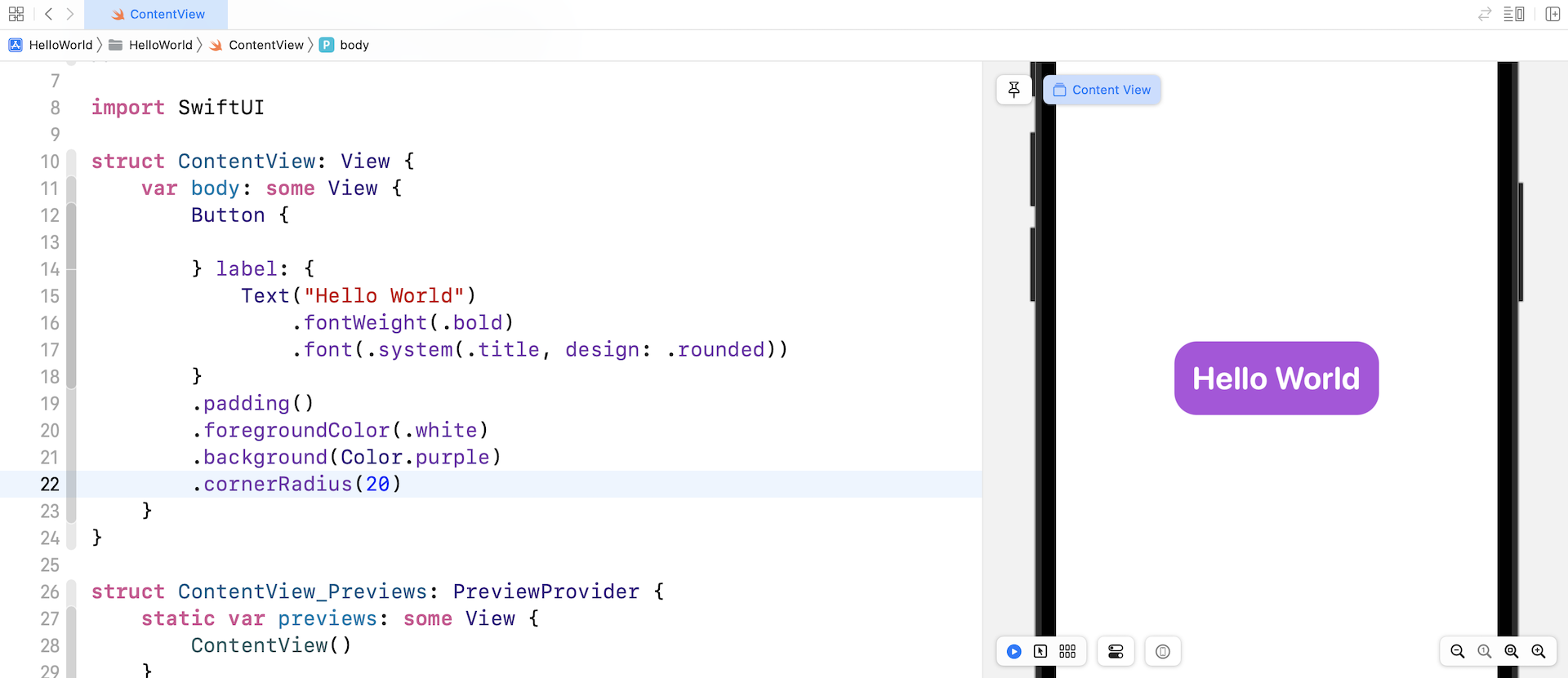 Figure 3-15. Creating a button with rounded corners