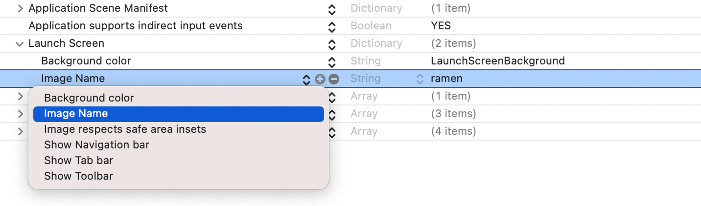 ￼Figure 26-12. Configuring the launch screen options