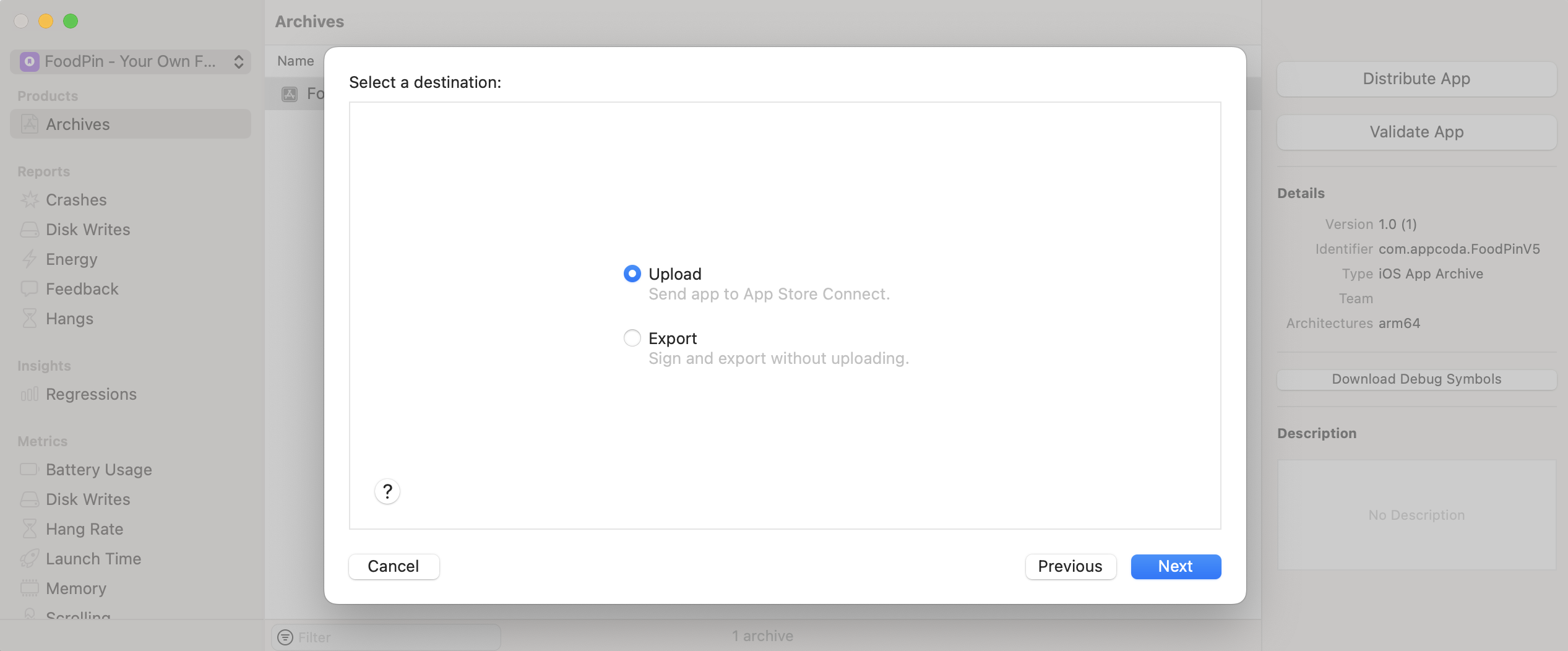 ￼Figure 26-17. Upload your app archive to App Store