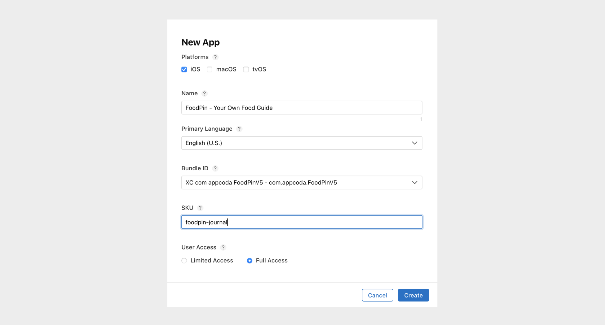 Figure 26-2. Fill in your app information
