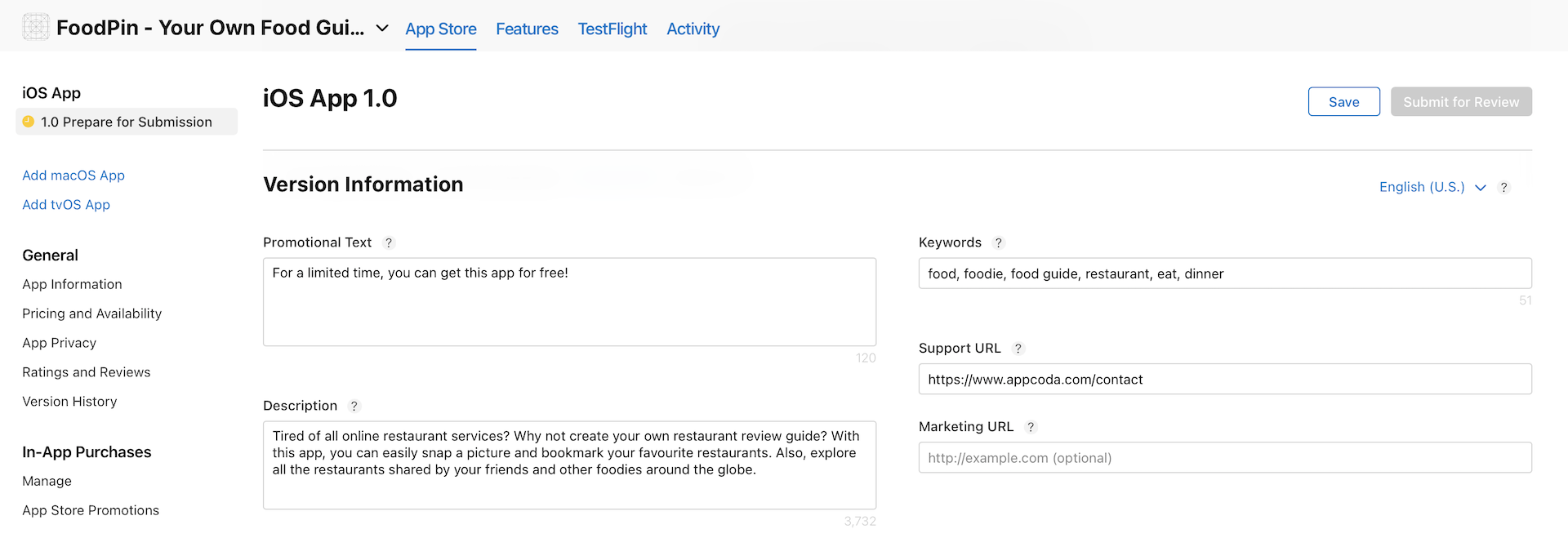 Figure 26-5. Your app description