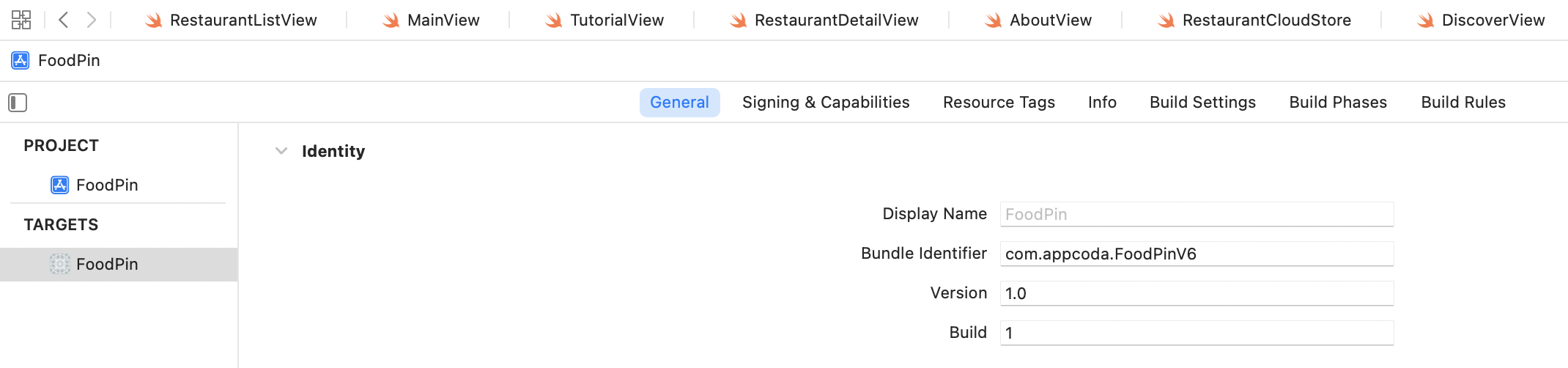 ￼Figure 26-8. Review the version and build in project editor