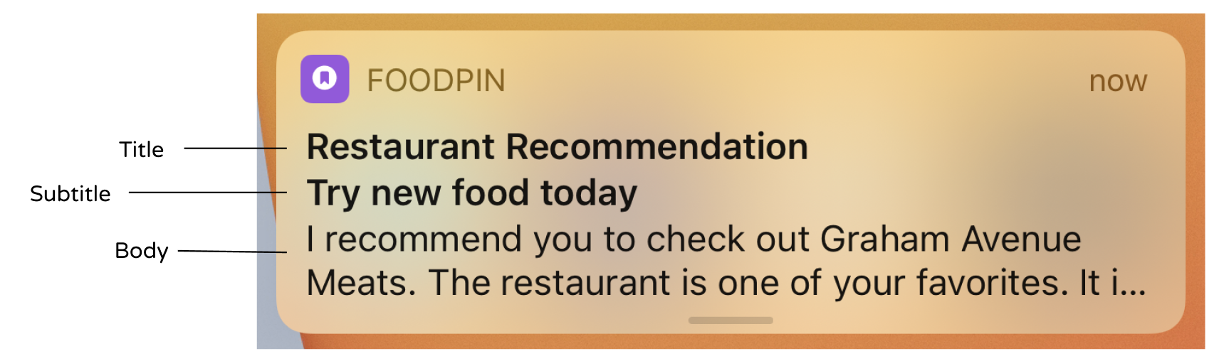 Figure 29-5. A standard notification in iOS