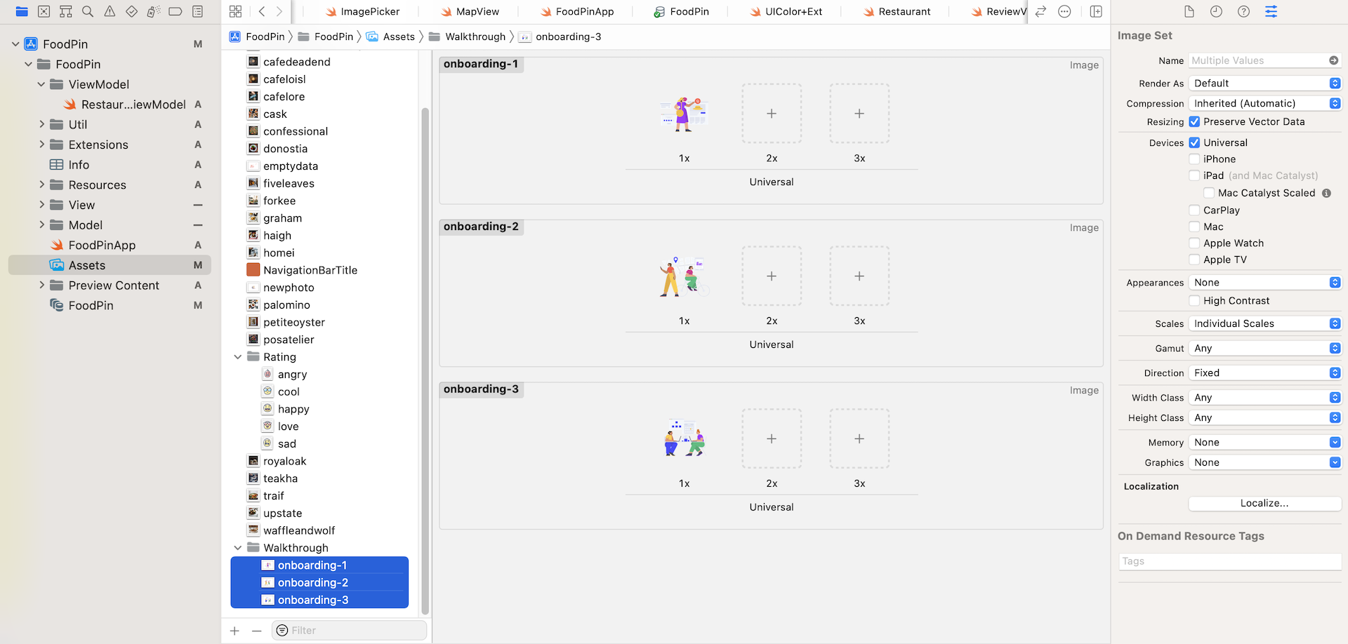 Figure 20-3. Importing the images to the asset catalog