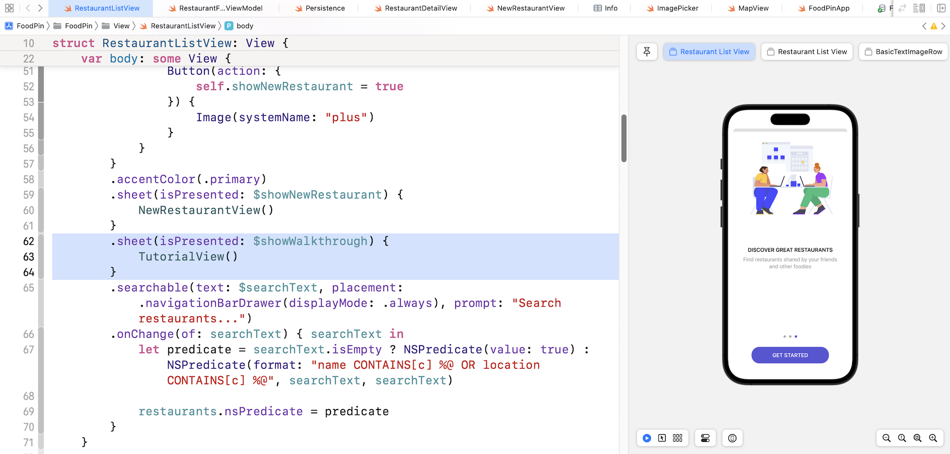 Figure 20-8. Presenting the tutorial view
